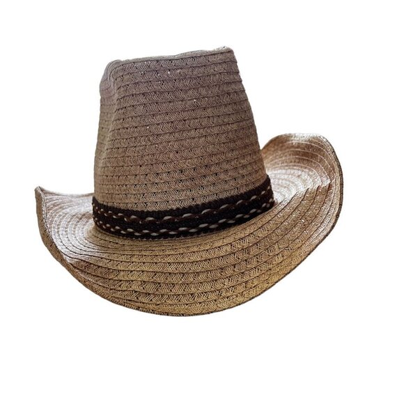 Sheplers Inc Tan Western Cowboy Straw Hat One Size - Picture 1 of 11